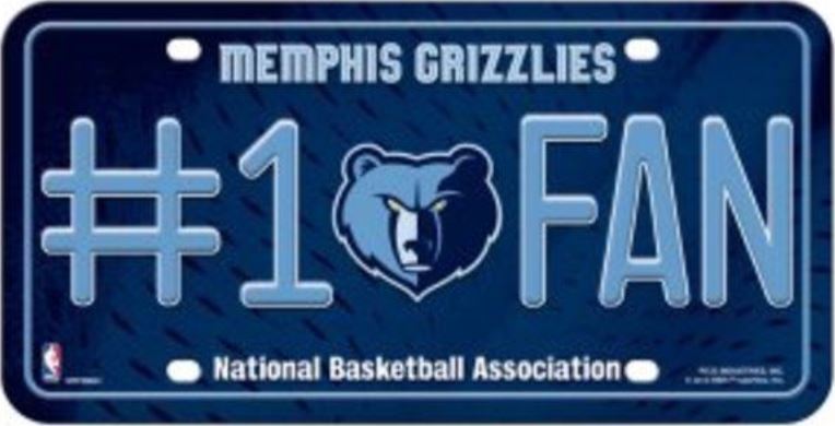 Memphis Grizzlies #1 Fan License Plate