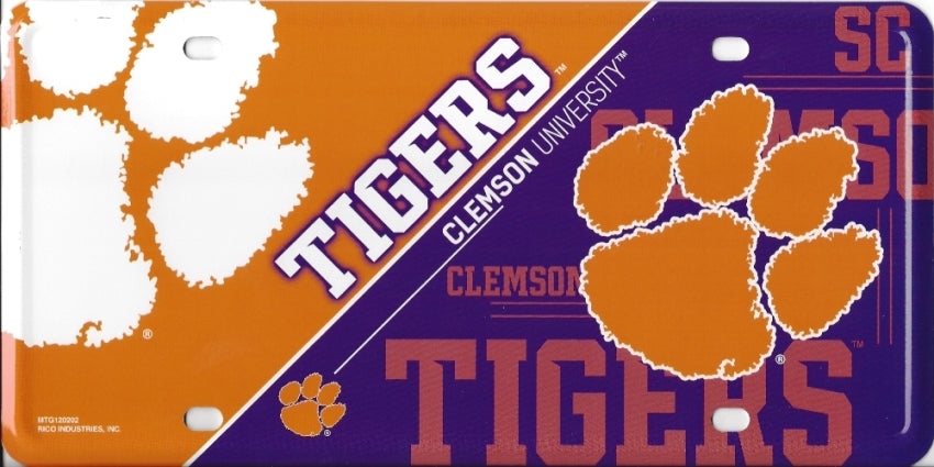 Clemson Tigers Metal License Plate