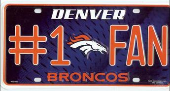 Denver Broncos #1 Fan License Plate