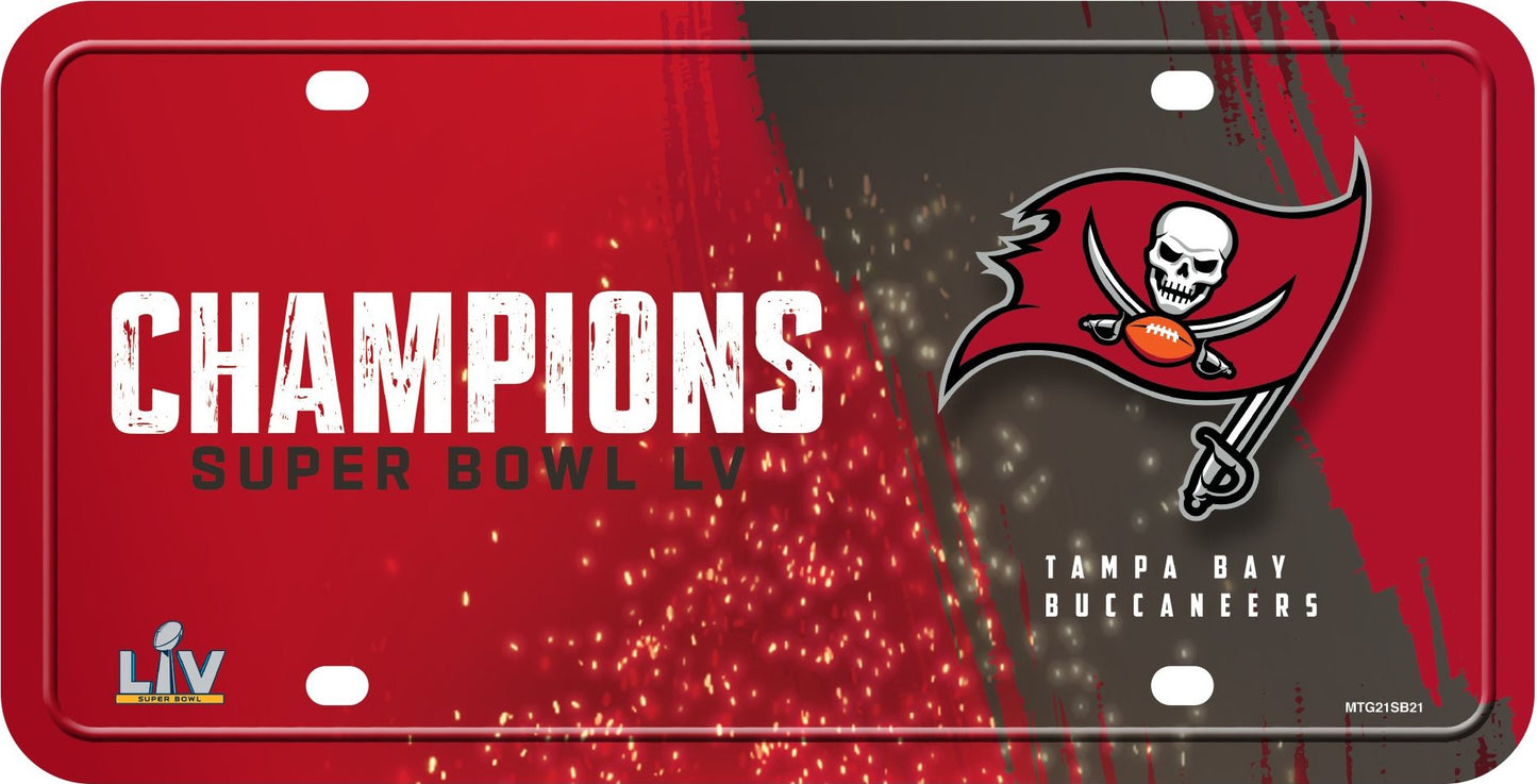 Buccaneers 2021 Super Bowl LV Champs Metal License Plate