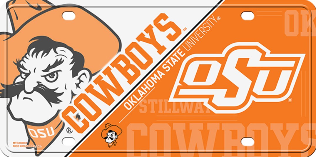 Oklahoma State Cowboys Metal License Plate