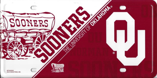 Oklahoma Sooners Metal License Plate