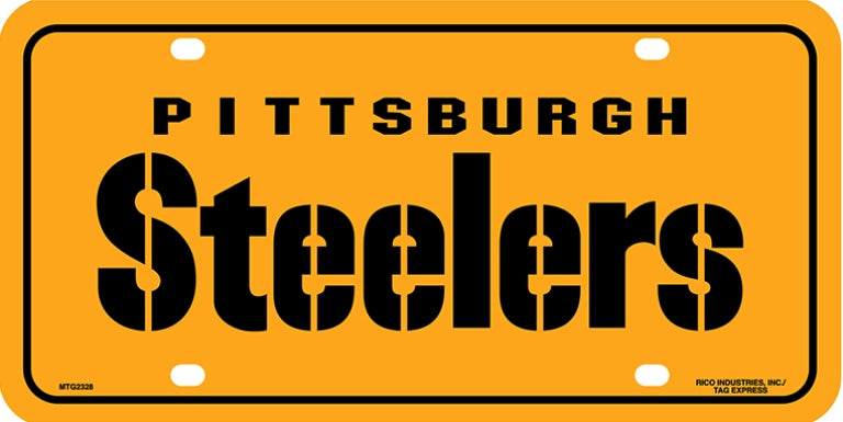 Pittsburgh Steelers Yellow Metal License Plate #2