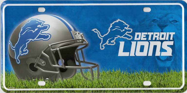 Detroit Lions Metal License Plate