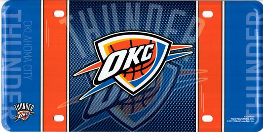 Oklahoma City Thunder Blue Metal License Plate