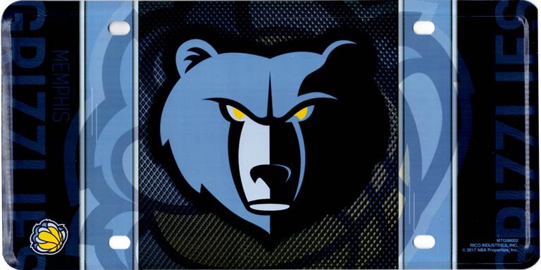 Memphis Grizzlies Metal License Plate