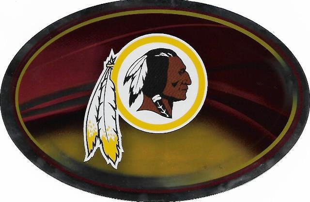 Washington Redskins Chrome Die Cut Oval Decal