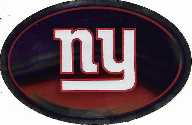 New York Giants Chrome Die Cut Oval Decal