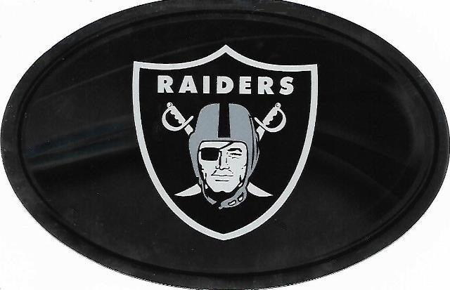 Oakland Raiders Chrome Die Cut Oval Decal