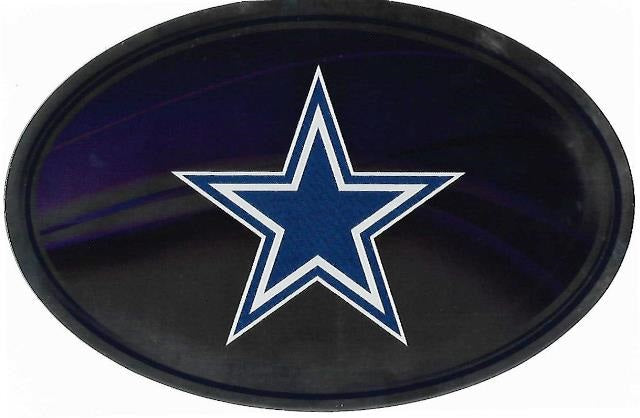 Dallas Cowboys Chrome Die Cut Oval Decal