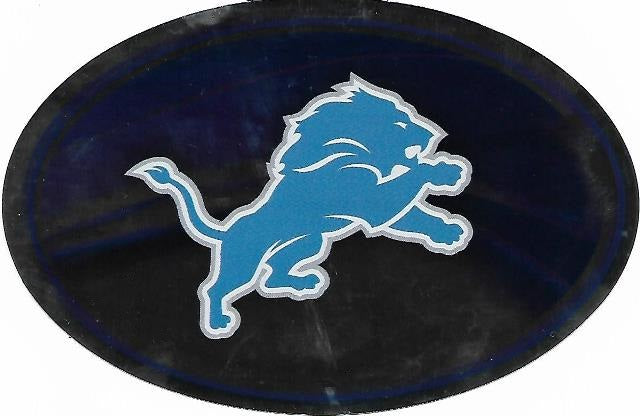 Detroit Lions Chrome Die Cut Oval Decal