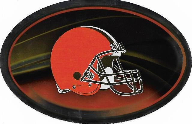 Cleveland Browns Chrome Die Cut Oval Decal