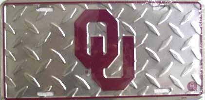 Oklahoma University Sooners Diamond License Plate