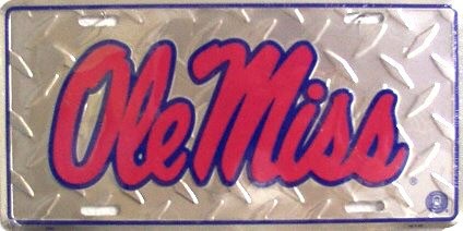 Ole Miss Diamond License Plate