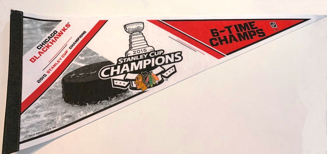 Chicago Blackhawks NHL Stanley Cup 6X Champs 2015 Pennant