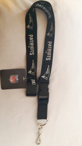 New England Patriots Blackout Lanyard With Safety Latch