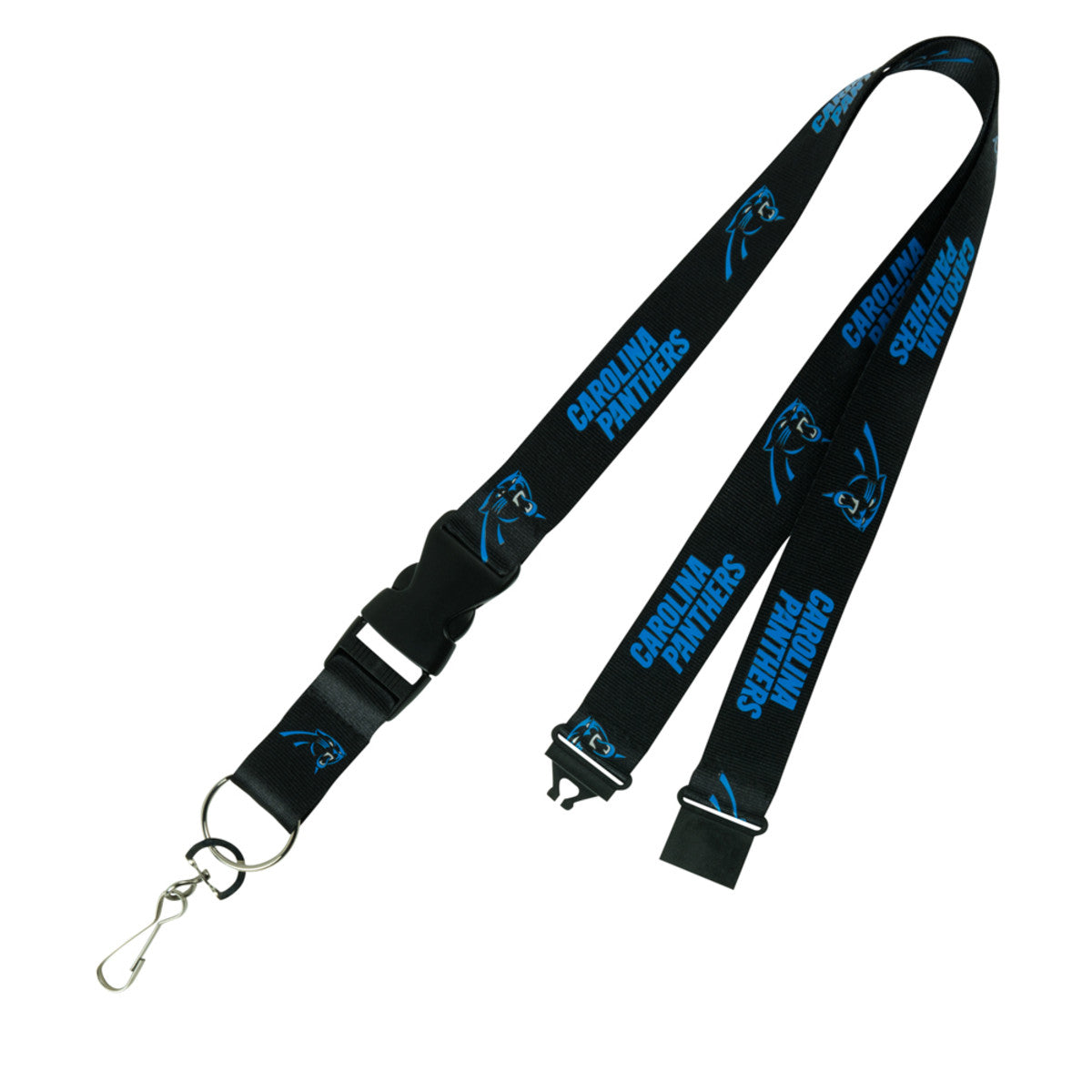 Carolina Panthers Black Team Lanyard With Neck Safety Latch