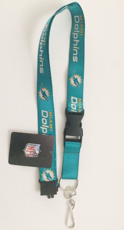 Miami Dolphins Aqua Lanyard With Safety Latch