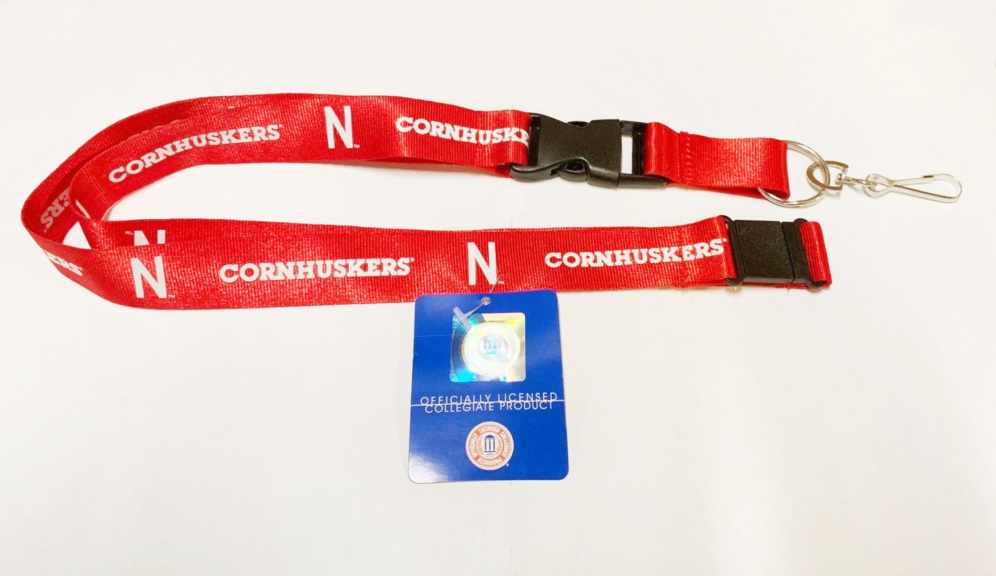 Nebraska Cornhuskers Red Lanyard With Safety Latch