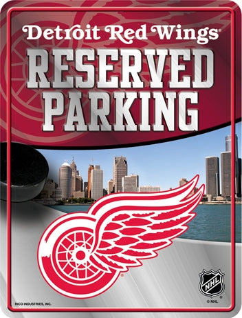 Detroit Red Wings Metal Reserved Parking Sign