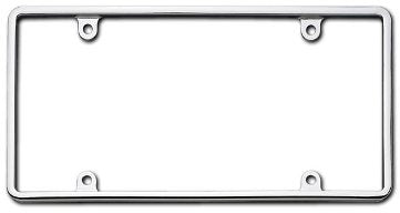 Plain Chrome Metal License Plate Frame Kit