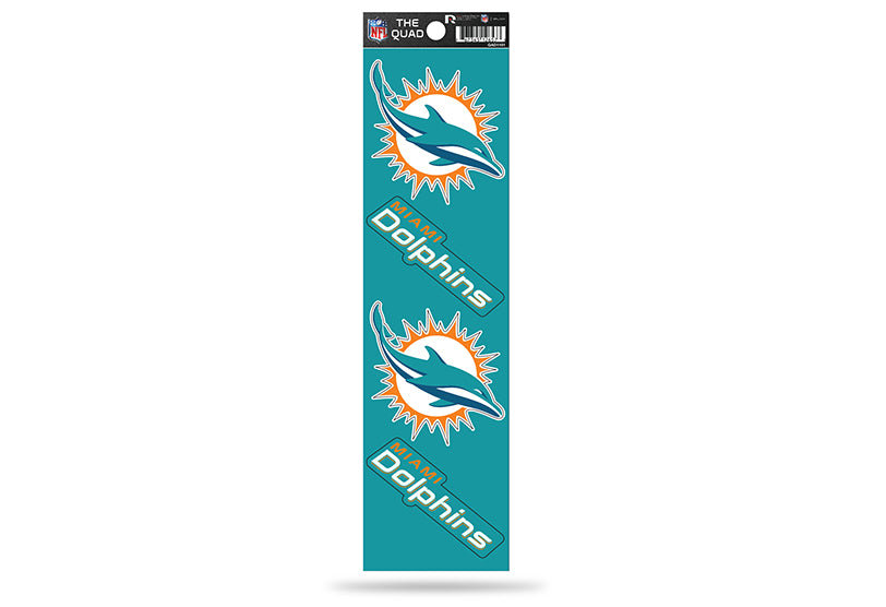 Miami Dolphins Quad Decal Set