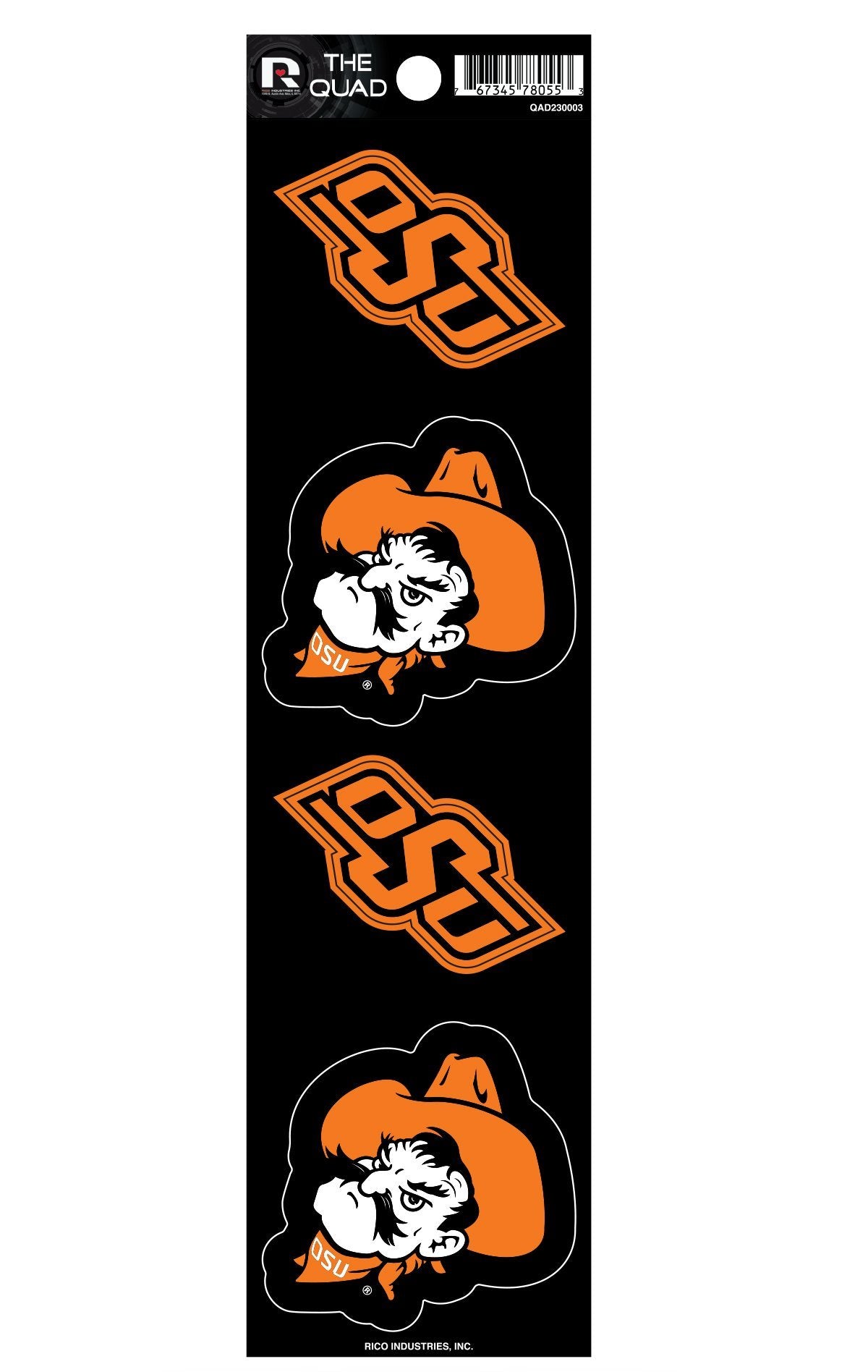 Oklahoma State Cowboys Quad Decal Set