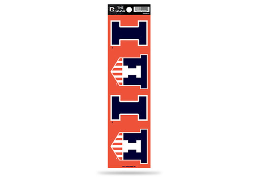 Illinois Fighting Illini Quad Decal Set