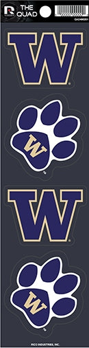 Washington Huskies Quad Decal Set