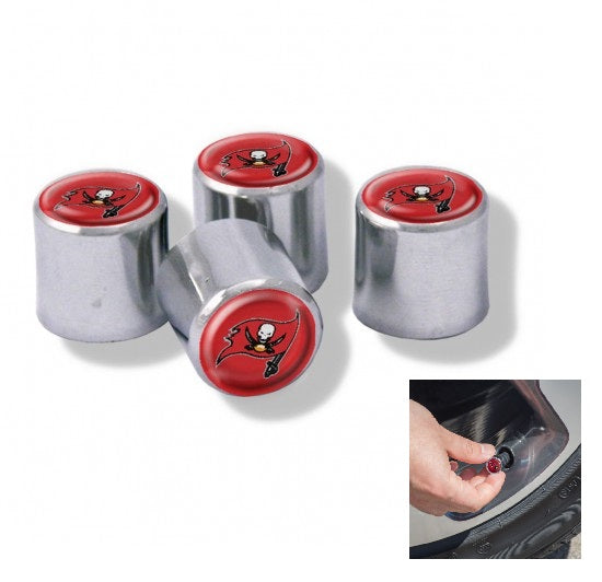 Tampa Bay Buccaneers Chrome Valve Stem Caps