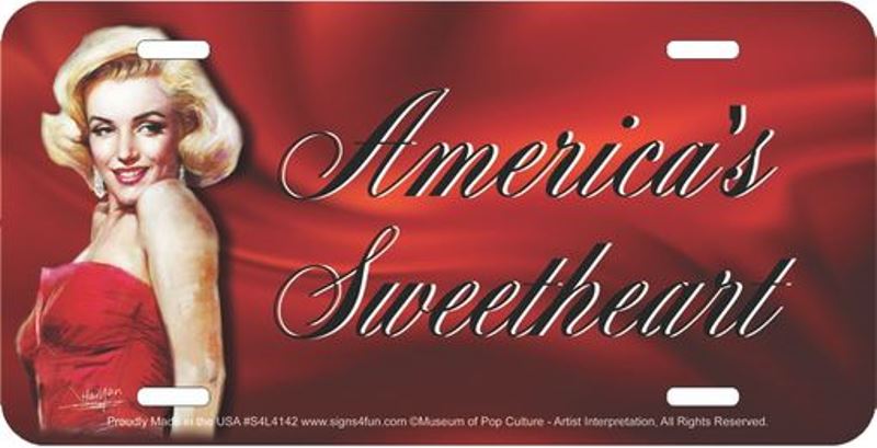 Marilyn Monroe America's Sweetheart Metal License Plate