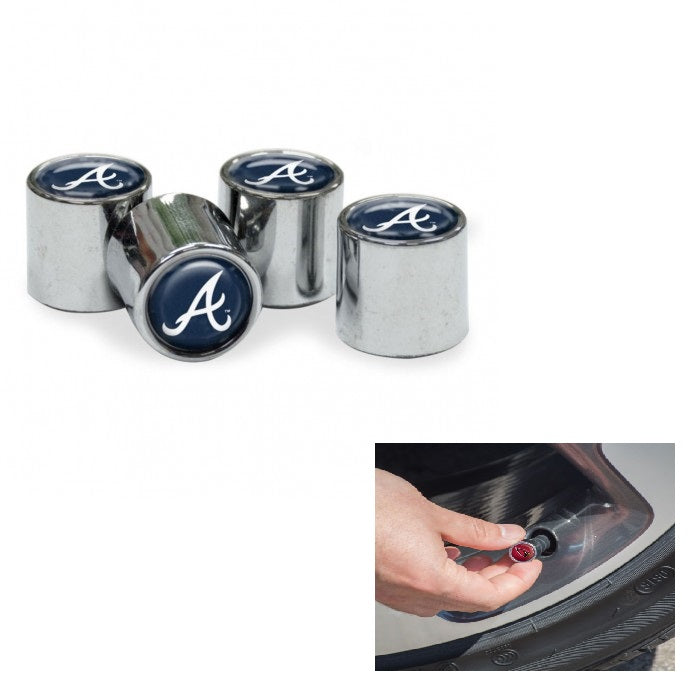 Atlanta Braves Chrome Valve Stem Caps