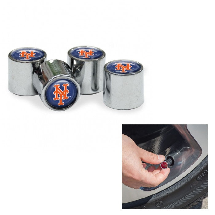 New York Mets Chrome Valve Stem Caps – Auto License Plates Frames