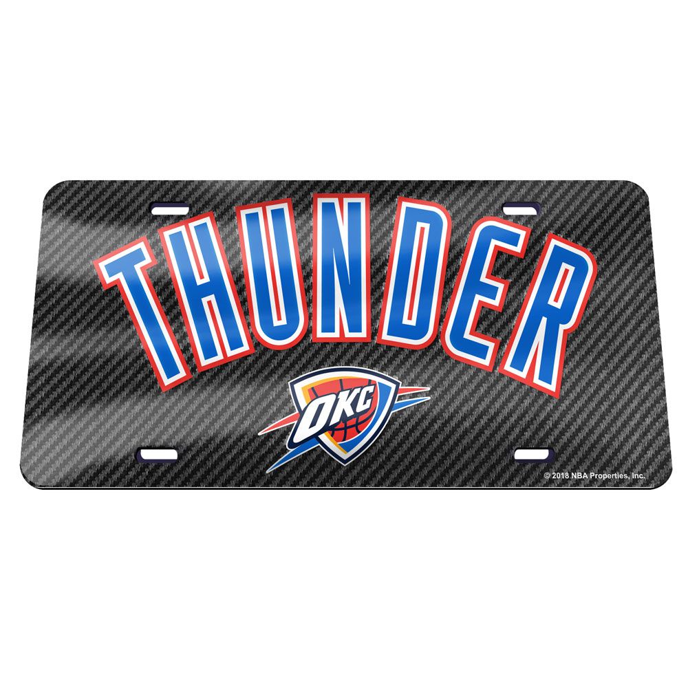 Oklahoma City Thunder Carbon Fiber Design Laser License Plate