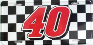 NASCAR #40 Racing Flag License Plate – Auto License Plates Frames