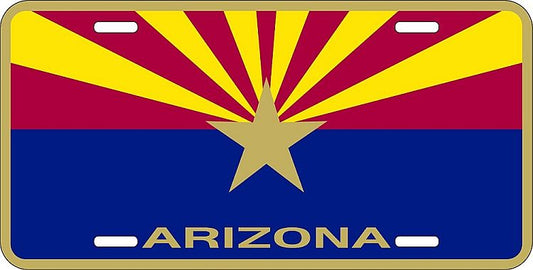 Arizona Flag Metal License Plate