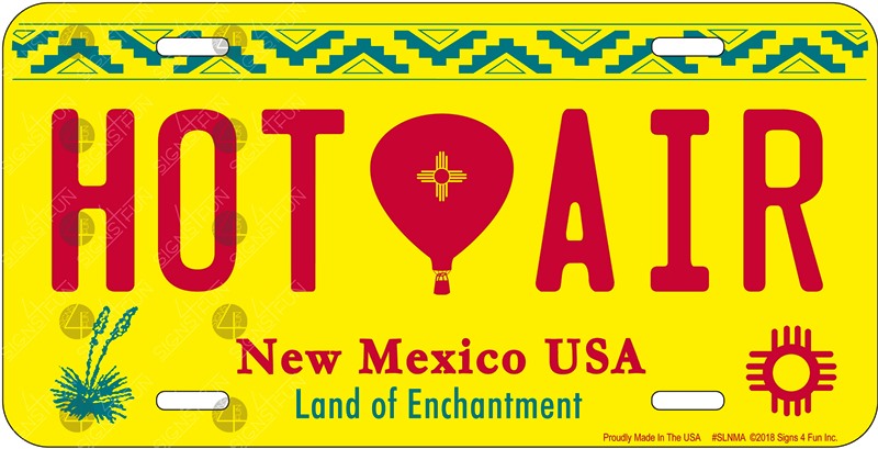 New Mexico Hot Air Balloon Metal License Plate