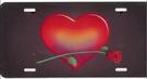 Heart Red with Red Rose Airbrush License Plate