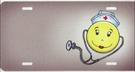 Smiley Face Nurse Offset License Plate