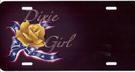 Yellow Rose with ”Dixie Girl” Airbrush License Plate