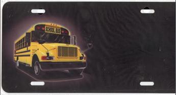 School Bus Airbrush License Plate