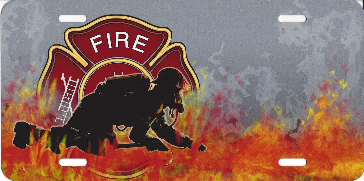 Fire Police Plate Offset Firefighter License Plate – Auto License Plates Frames