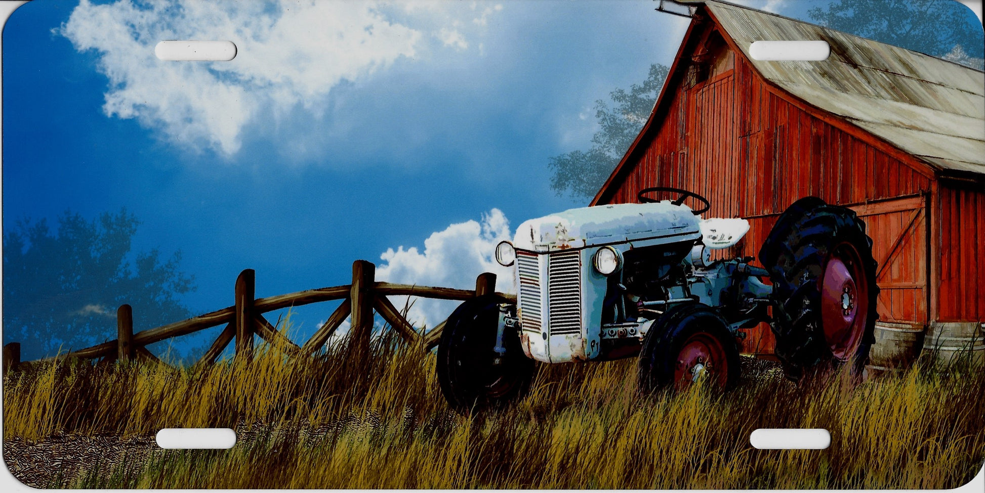 Barn With Tractor License Plate