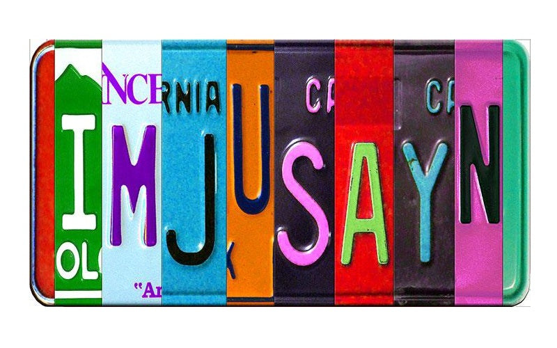 I'M JUSAYN Cut Style Metal Art License Plate