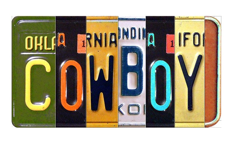 COWBOY Cut Style Metal Art License Plate