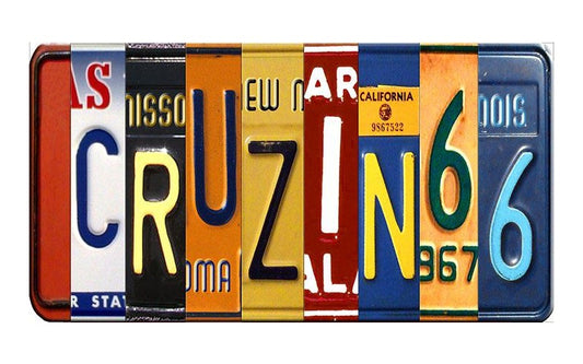 CRUZIN66 Cut Style Metal Art License Plate