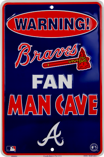 Atlanta Braves Man Cave Metal Parking Sign