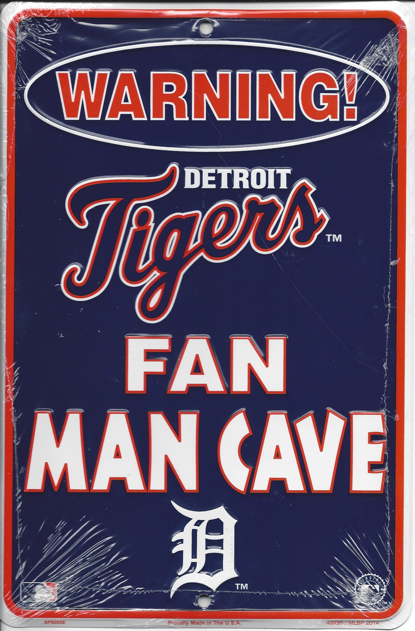 Detroit Tigers Man Cave Metal Parking Sign