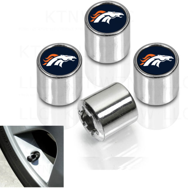 Denver Broncos Chrome Valve Stem Caps