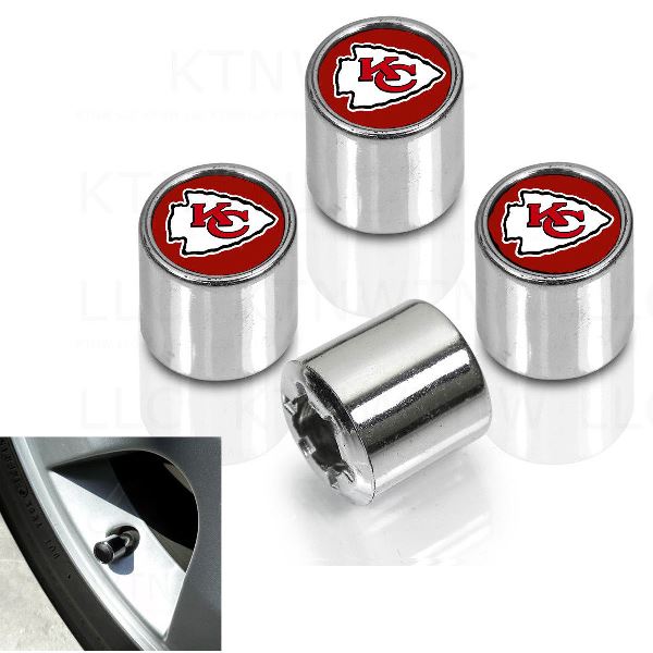 Kansas City Chiefs Chrome Valve Stem Caps